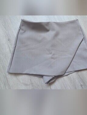 Zara Taupe-Waist Wrap Skort